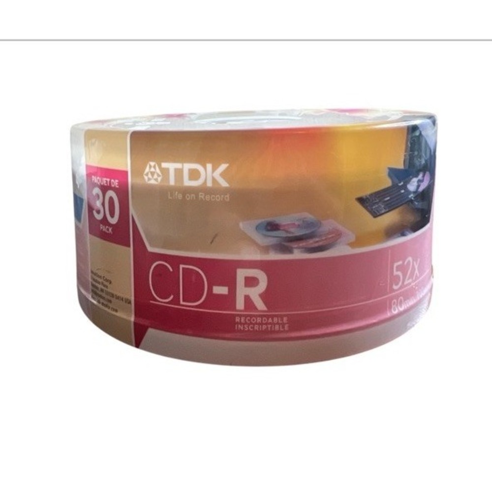 TDK CD-R 30 Pack 52x 700MB 80min Printable‎ Blank Discs New Sealed
